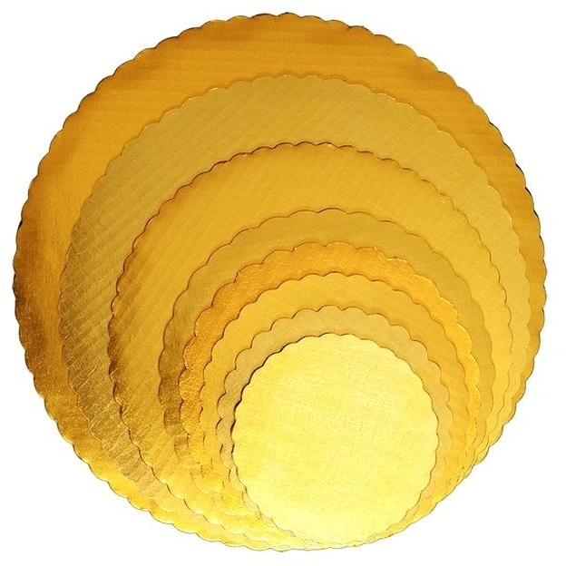 [1620] 12&quot; Corrugated Circle - Gold (100)