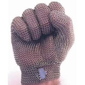 5 Finger Stainless Steel Mesh Glove, Large (1)