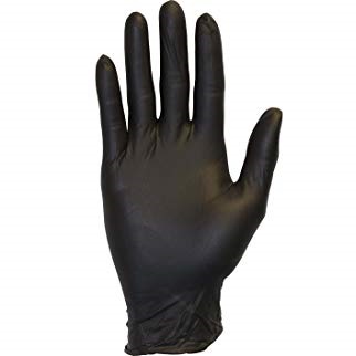 [75034] 10/100 P-Free Black  Nitrile Gloves, Large