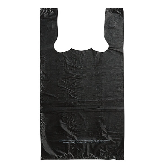 11.5*6.5*21 Plain Black  T-Shirt Bag (1M)