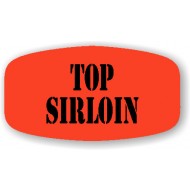 STICKER- &#39;Top Sirloin&#39; Black On Fl Red (1M=Roll)