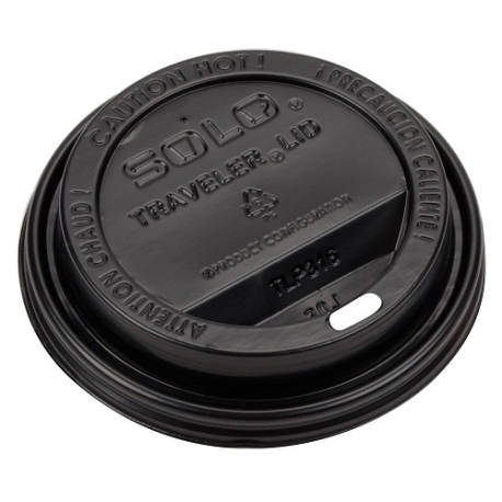 PS Lid Black Traveler Lid 
For Paper Cup 10-24 oz (1M) 
90mm TLB316 Solo