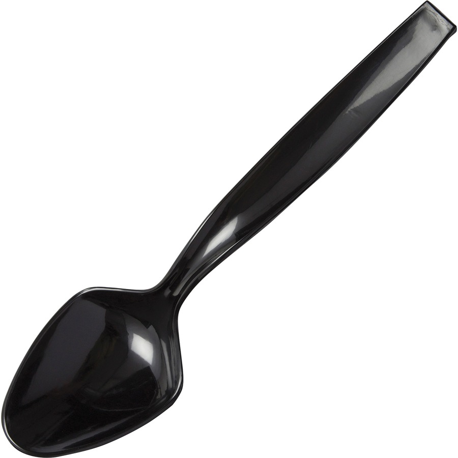 144pc Disposable 9&quot; Black Serving Spoon U8150BK